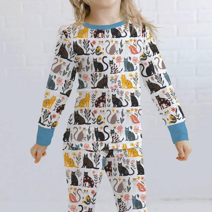 Zweiteiliges Langarm-Pyjama-Set mit Sommerfrüchten