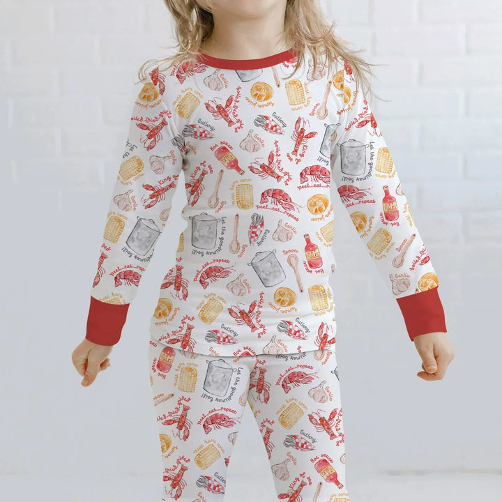 Zweiteiliges Langarm-Pyjama-Set mit Sommerfrüchten
