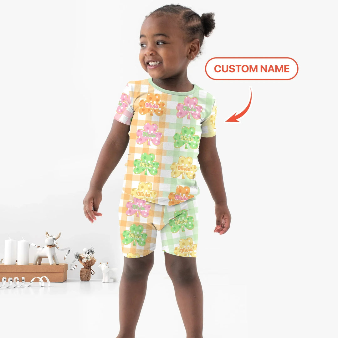 Zweiteiliges Pyjama-Set mit kurzen Ärmeln und Shorts im Sommer-Design