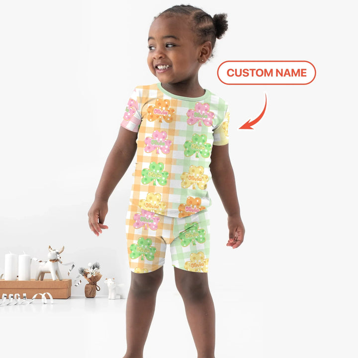 Zweiteiliges Pyjama-Set mit kurzen Ärmeln und Shorts im Sommer-Design
