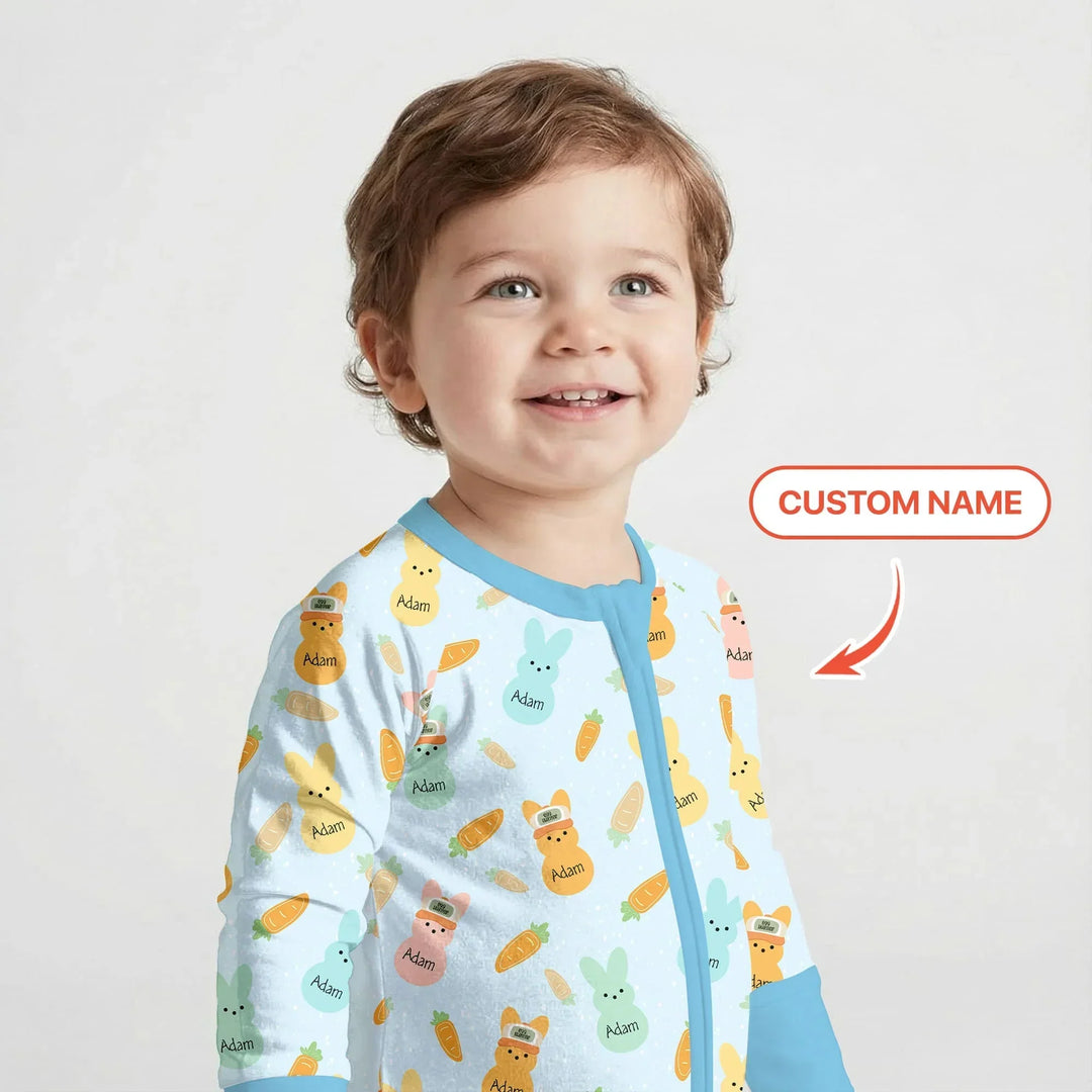 Custom Name Easter Bunny Bamboo Convertible Zippy