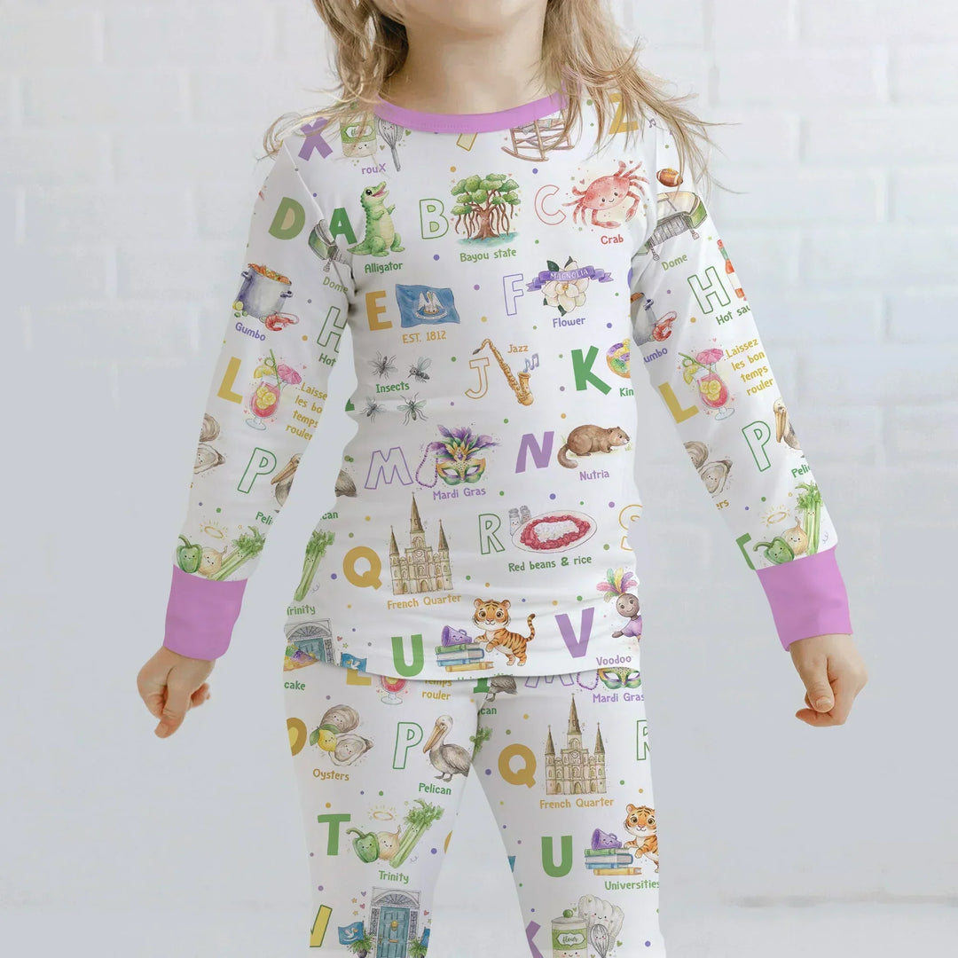 Zweiteiliges Langarm-Pyjama-Set mit Sommerfrüchten