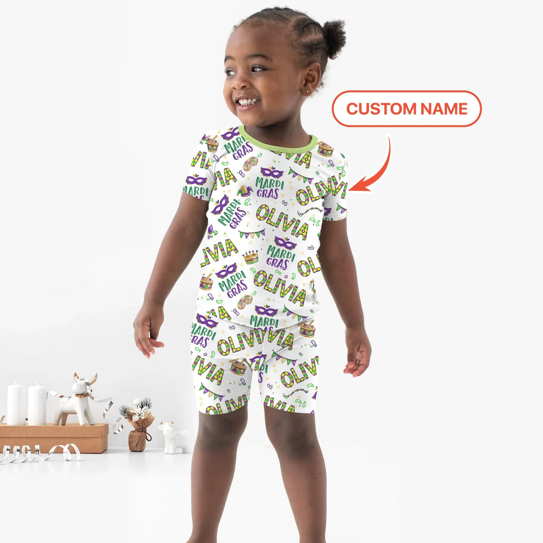 Zweiteiliges Pyjama-Set mit kurzen Ärmeln und Shorts im Sommer-Design