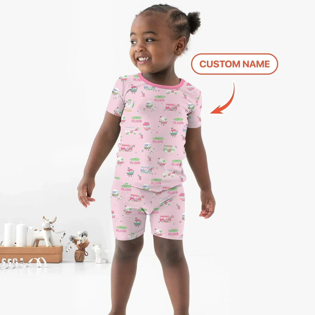 Zweiteiliges Pyjama-Set mit kurzen Ärmeln und Shorts im Sommer-Design