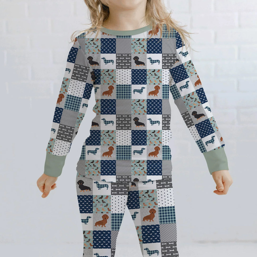 Zweiteiliges Langarm-Pyjama-Set mit Sommerfrüchten