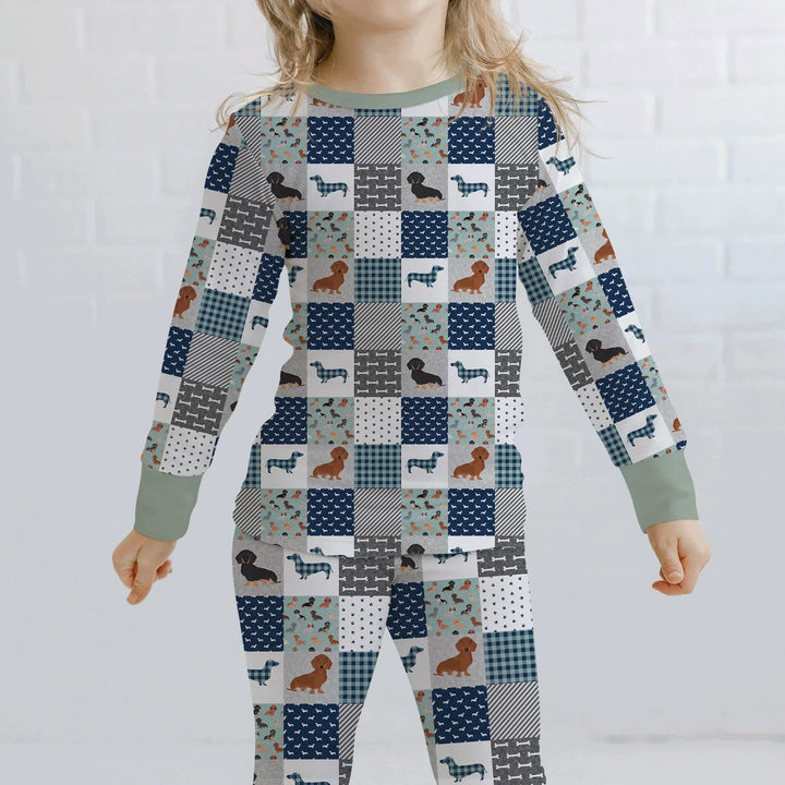 Zweiteiliges Langarm-Pyjama-Set mit Sommerfrüchten