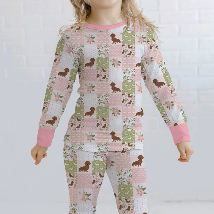 Zweiteiliges Langarm-Pyjama-Set mit Sommerfrüchten