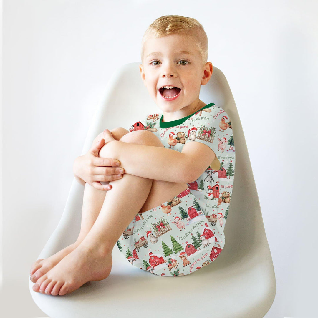 Template Zweiteiliges Pyjama-Set mit kurzen Ärmeln und Shorts