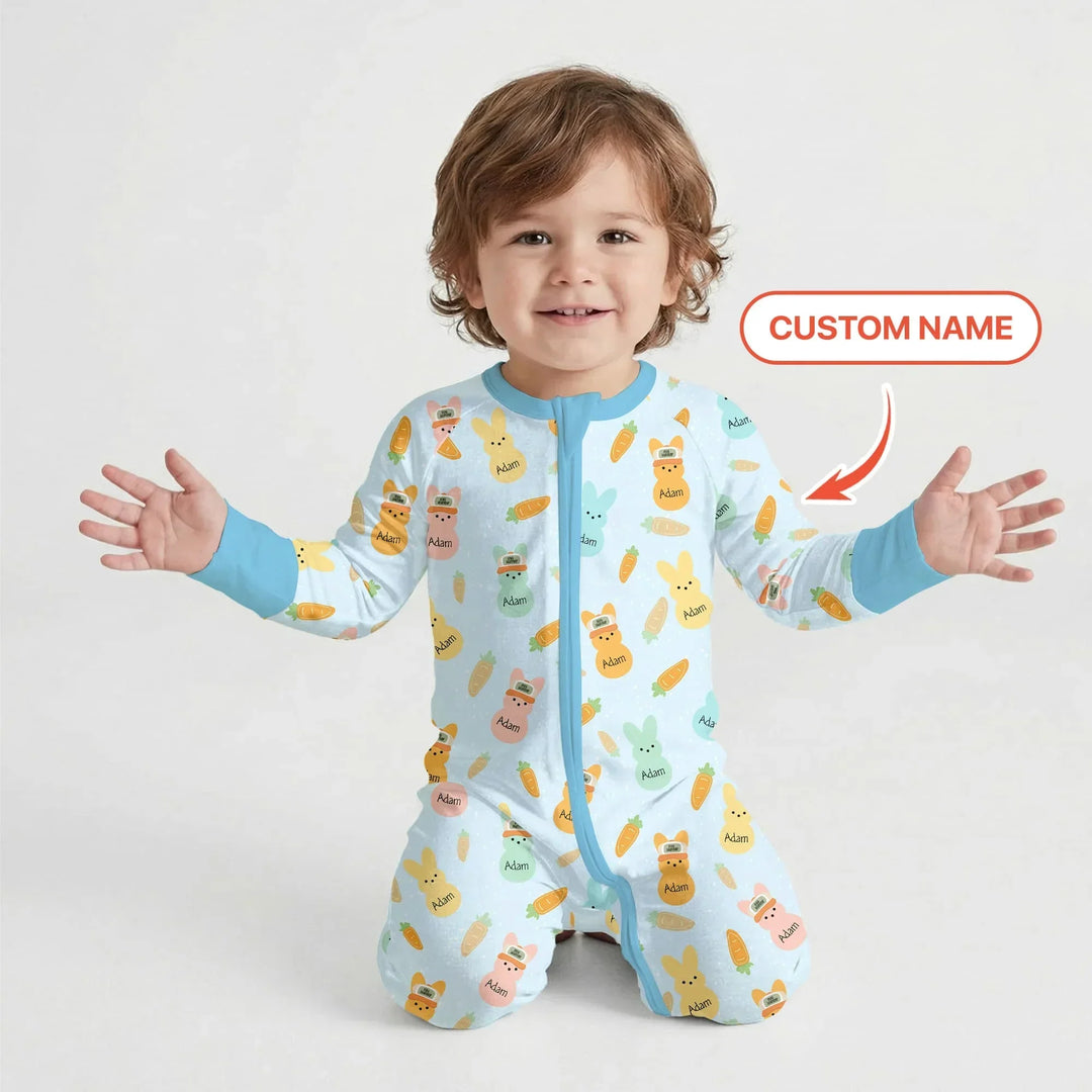 Custom Name Easter Bunny Bamboo Convertible Zippy