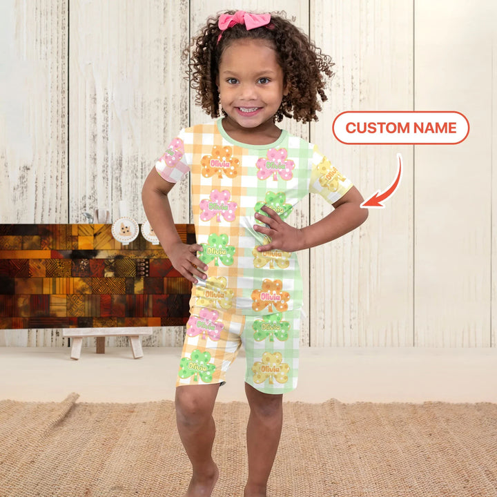 Zweiteiliges Pyjama-Set mit kurzen Ärmeln und Shorts im Sommer-Design