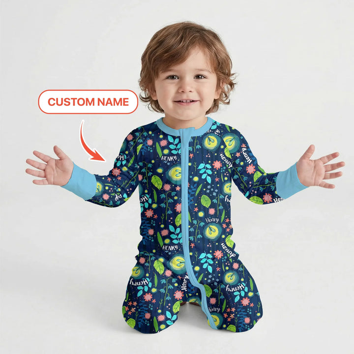 Nighttime Bugs Custom Name Bamboo Convertible Zippy