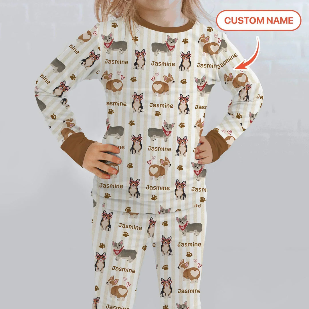 Zweiteiliges Langarm-Pyjama-Set mit Sommerfrüchten