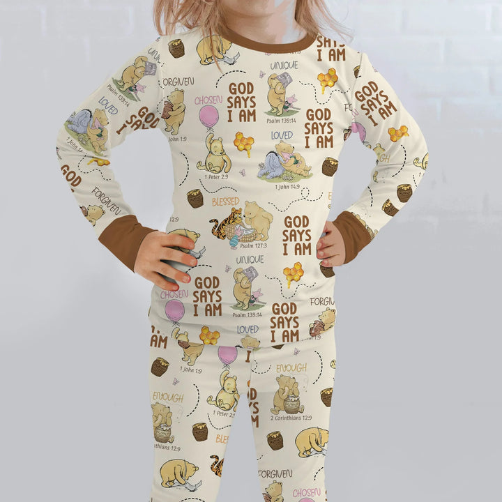 Zweiteiliges Langarm-Pyjama-Set mit Sommerfrüchten