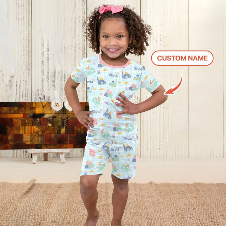 Ramadan and Eid Bamboo Two Piece Short Sleeve Shorts Pajama Set