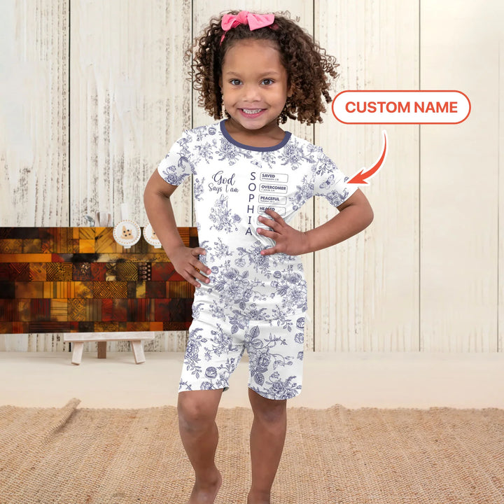 Zweiteiliges Pyjama-Set mit kurzen Ärmeln und Shorts im Sommer-Design