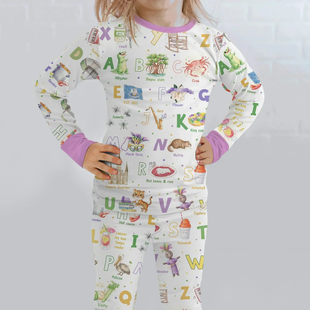 Zweiteiliges Langarm-Pyjama-Set mit Sommerfrüchten