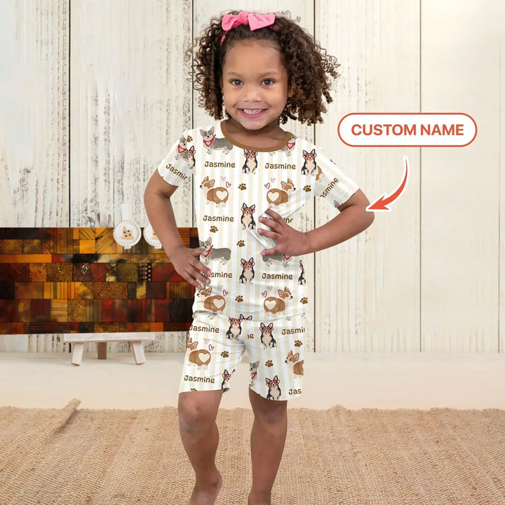 Zweiteiliges Pyjama-Set mit kurzen Ärmeln und Shorts im Sommer-Design