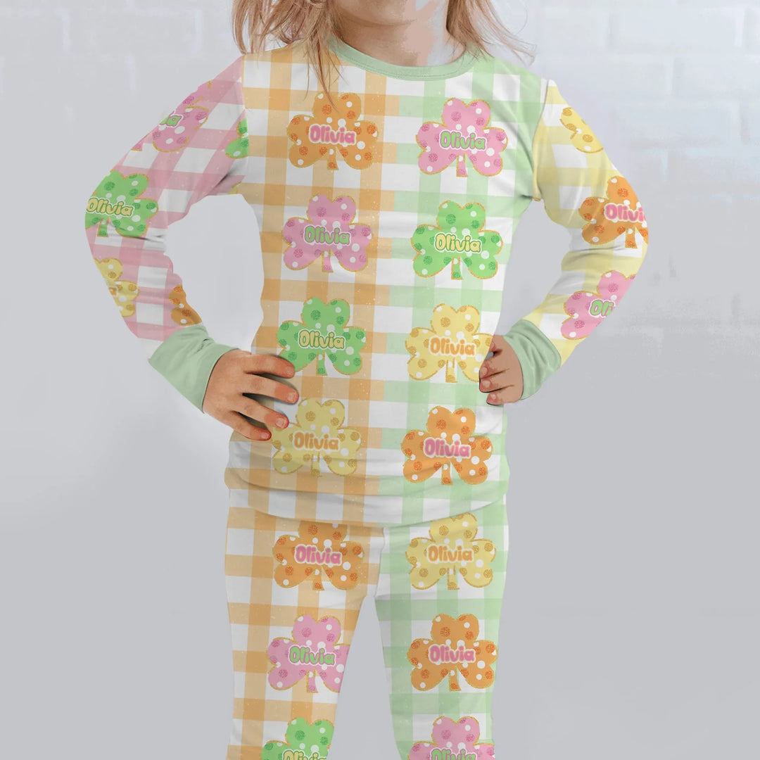Zweiteiliges Langarm-Pyjama-Set mit Sommerfrüchten