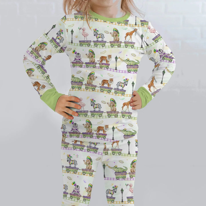 Zweiteiliges Langarm-Pyjama-Set mit Sommerfrüchten
