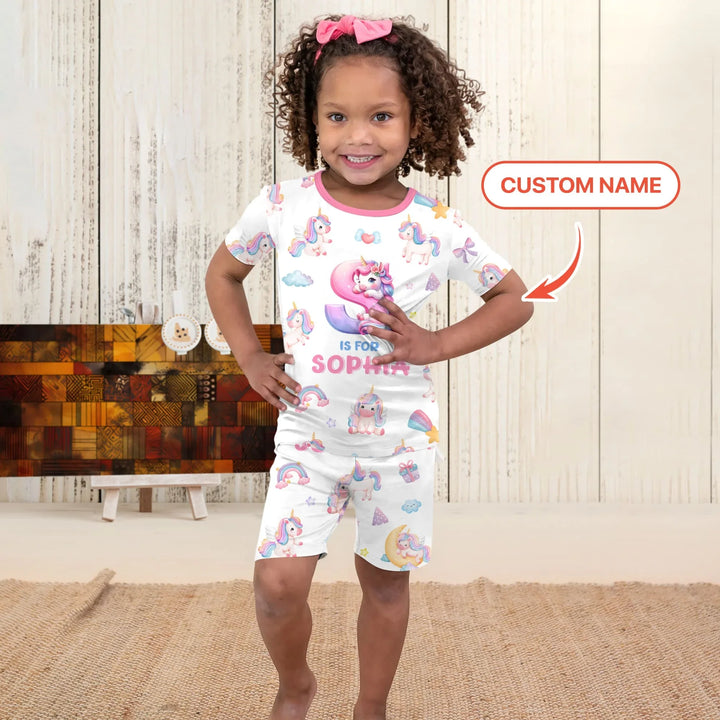 Zweiteiliges Pyjama-Set mit kurzen Ärmeln und Shorts im Sommer-Design