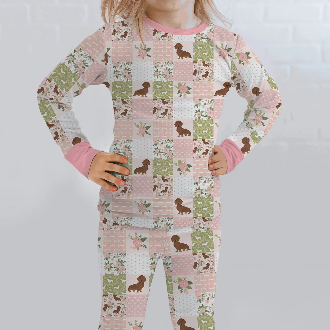Zweiteiliges Langarm-Pyjama-Set mit Sommerfrüchten