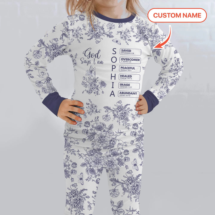 Zweiteiliges Langarm-Pyjama-Set mit Sommerfrüchten