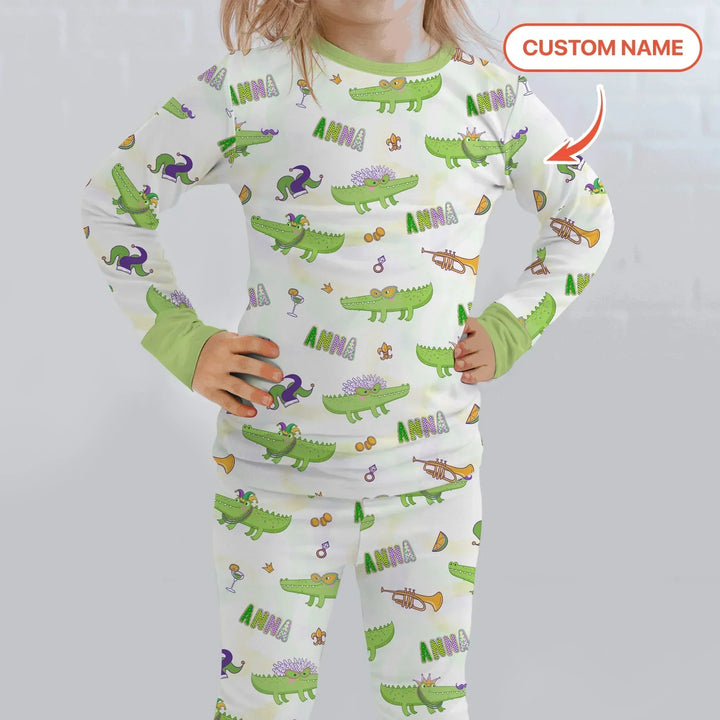 Zweiteiliges Langarm-Pyjama-Set mit Sommerfrüchten