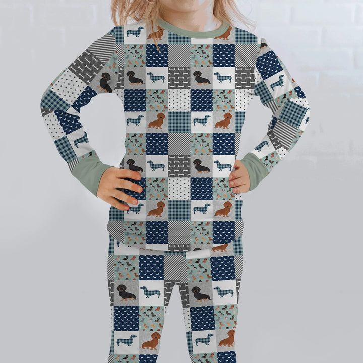 Zweiteiliges Langarm-Pyjama-Set mit Sommerfrüchten