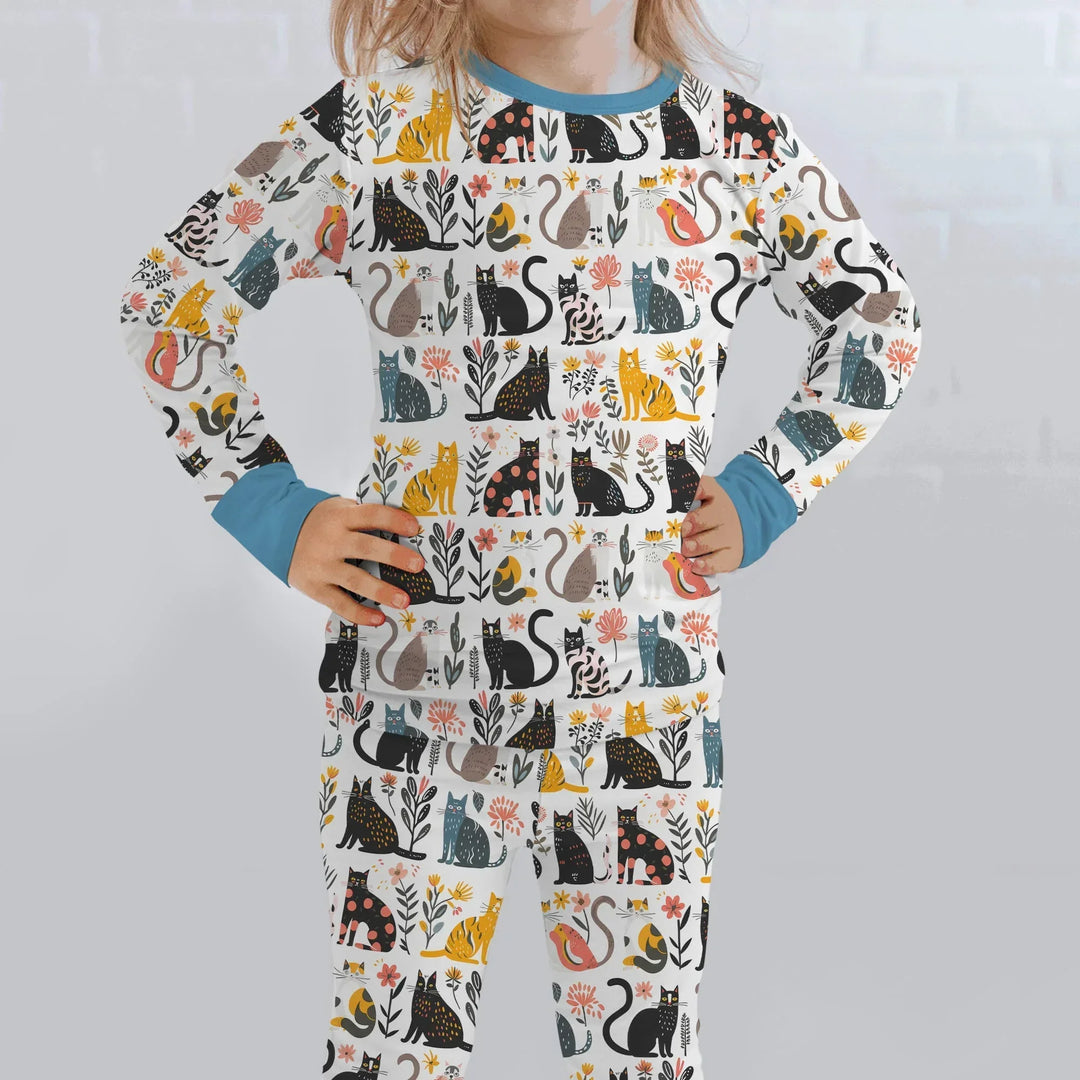 Zweiteiliges Langarm-Pyjama-Set mit Sommerfrüchten