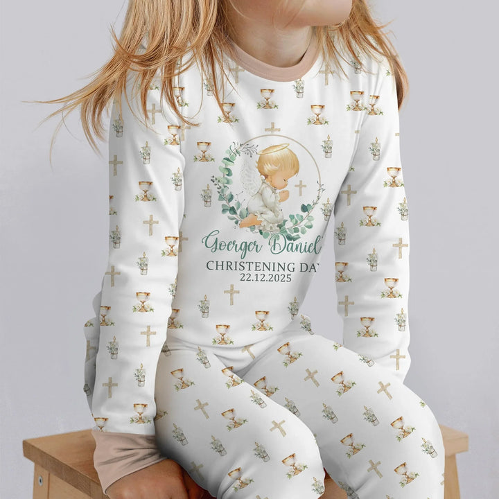 Zweiteiliges Langarm-Pyjama-Set mit Sommerfrüchten