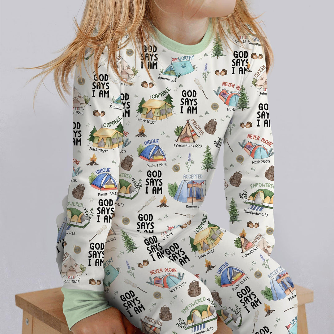 Zweiteiliges Langarm-Pyjama-Set mit Sommerfrüchten