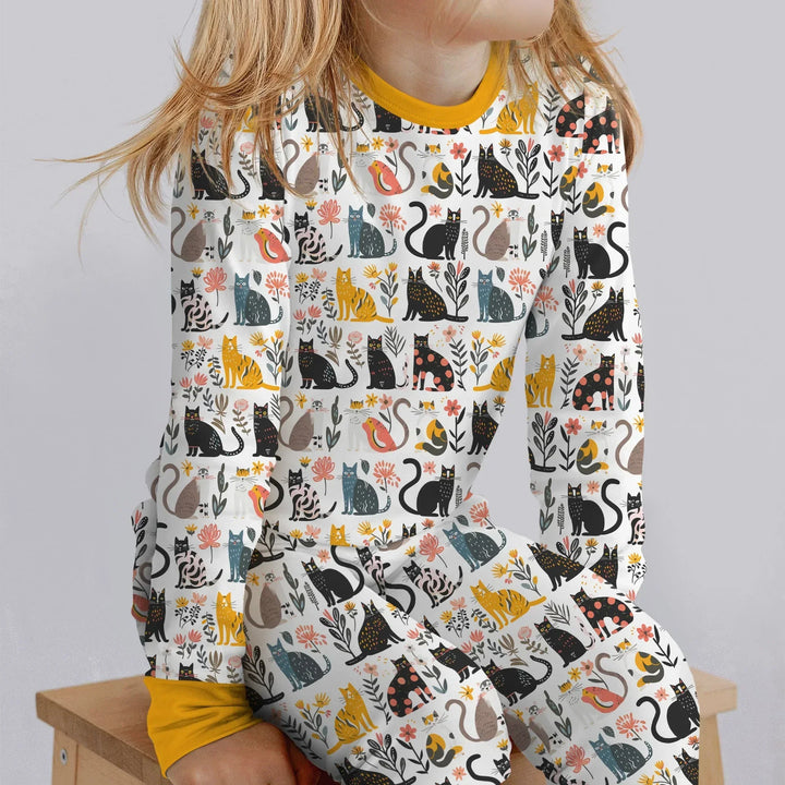 Zweiteiliges Langarm-Pyjama-Set mit Sommerfrüchten
