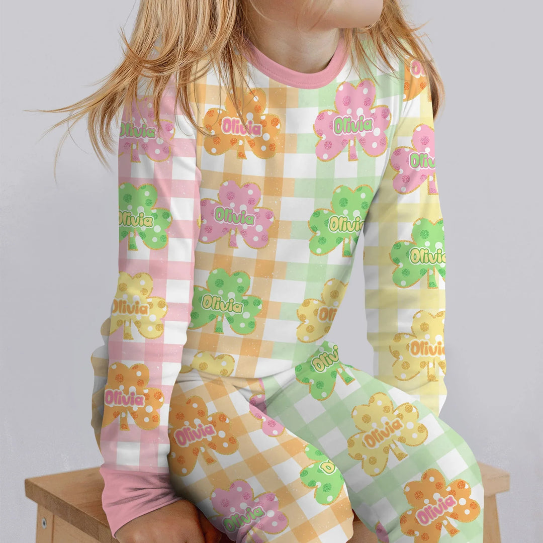 Zweiteiliges Langarm-Pyjama-Set mit Sommerfrüchten