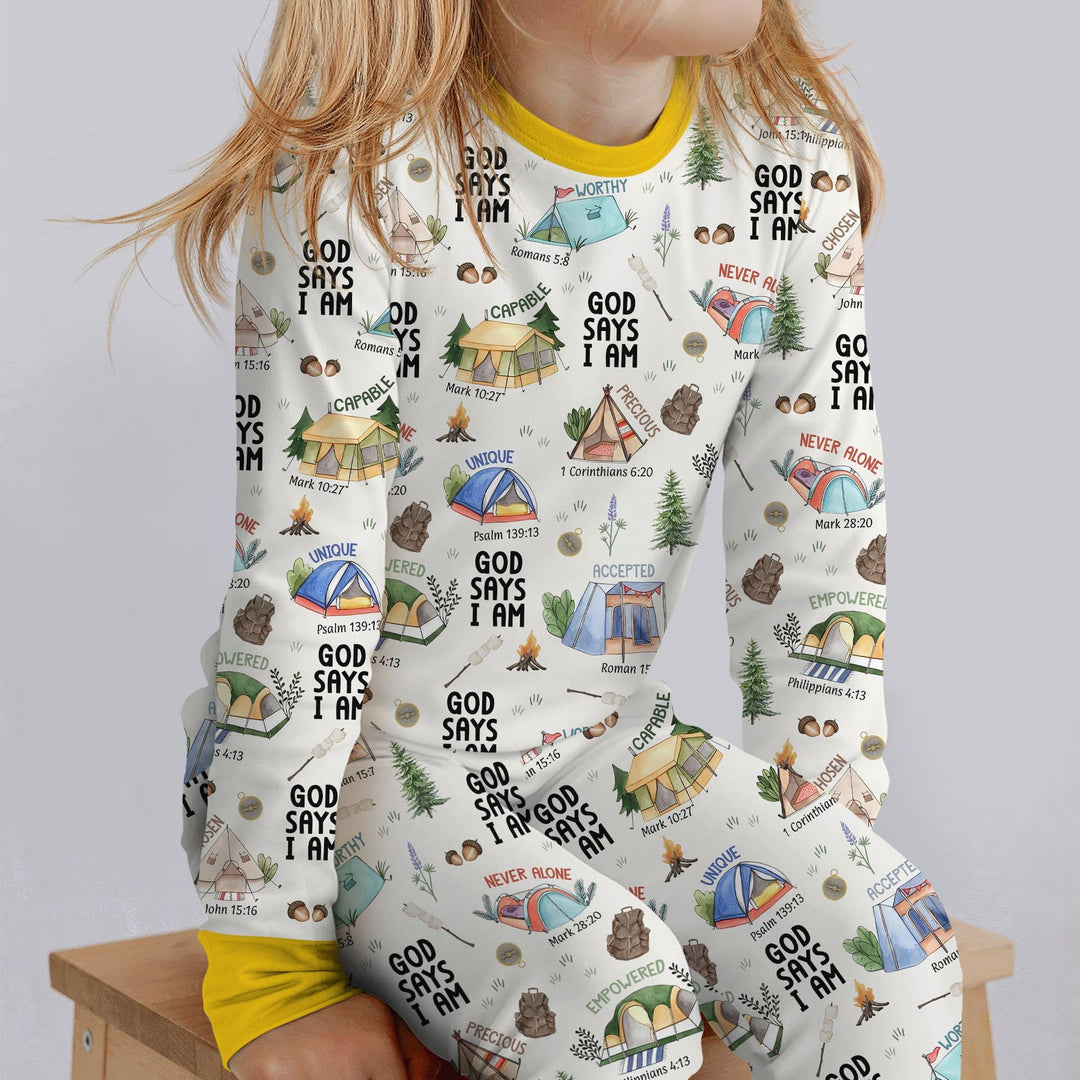 Zweiteiliges Langarm-Pyjama-Set mit Sommerfrüchten