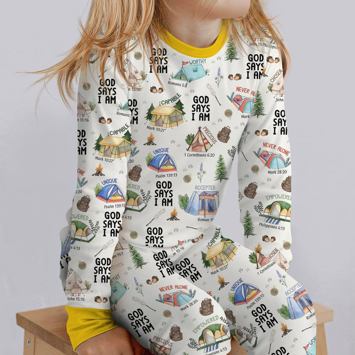 Zweiteiliges Langarm-Pyjama-Set mit Sommerfrüchten