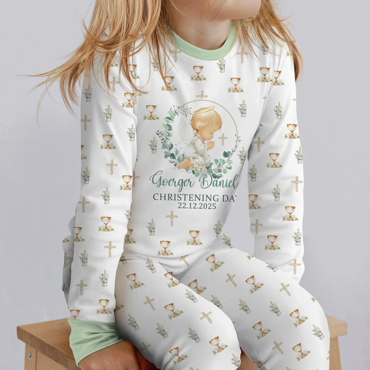 Zweiteiliges Langarm-Pyjama-Set mit Sommerfrüchten