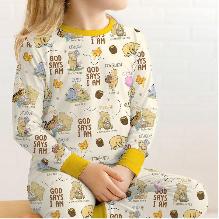 Zweiteiliges Langarm-Pyjama-Set mit Sommerfrüchten