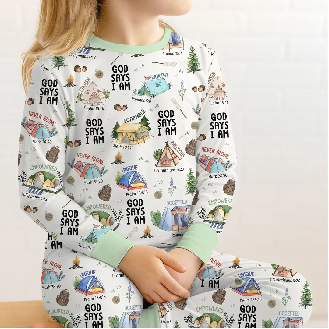Zweiteiliges Langarm-Pyjama-Set mit Sommerfrüchten