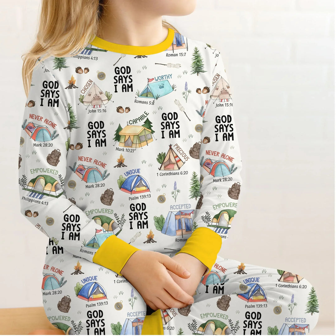 Zweiteiliges Langarm-Pyjama-Set mit Sommerfrüchten