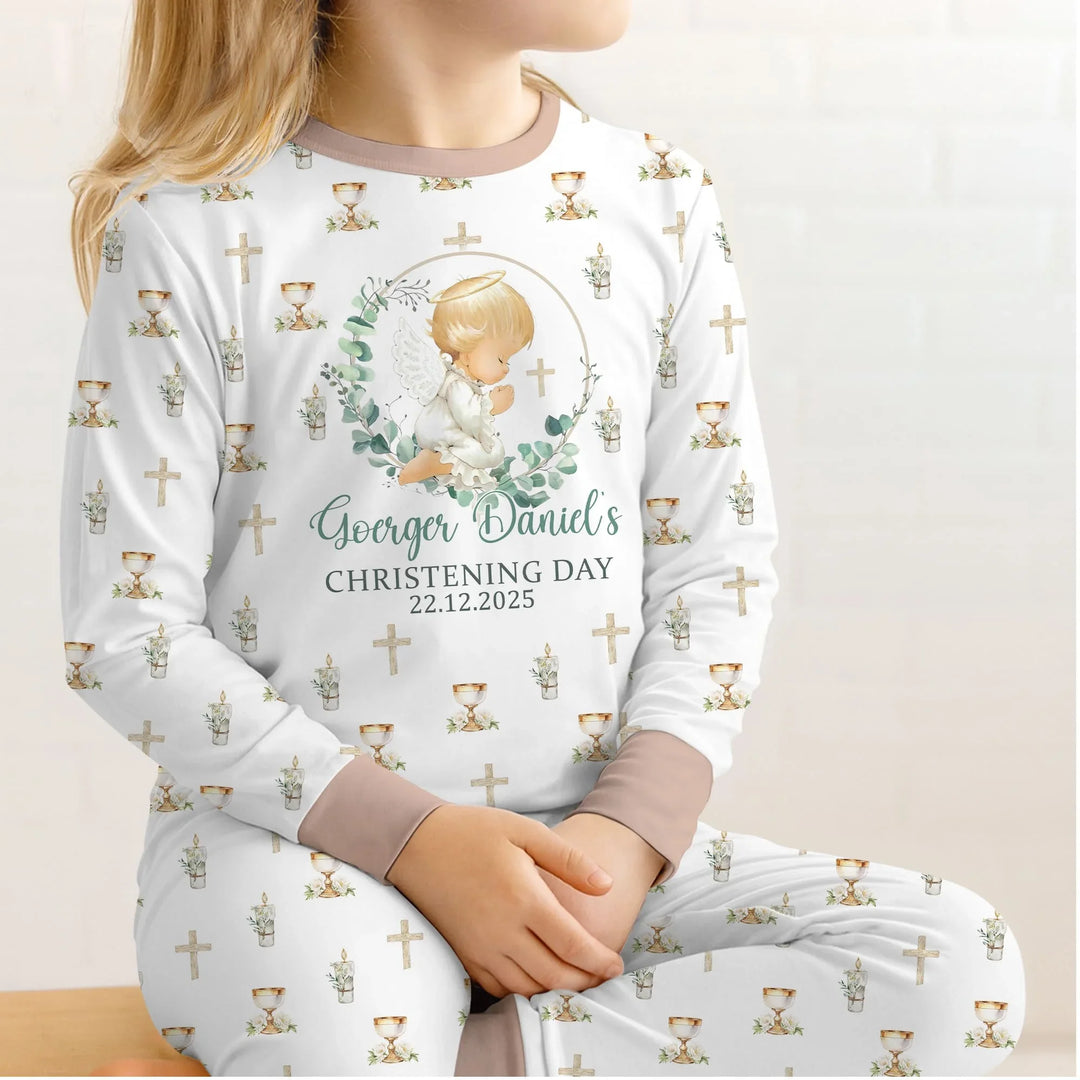 Zweiteiliges Langarm-Pyjama-Set mit Sommerfrüchten