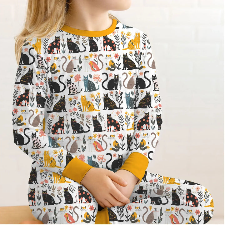 Zweiteiliges Langarm-Pyjama-Set mit Sommerfrüchten