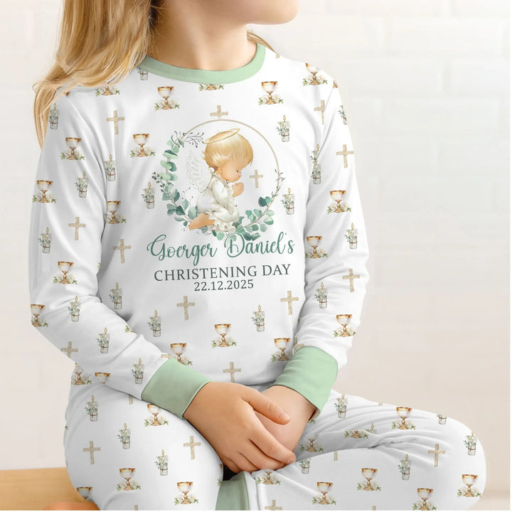 Zweiteiliges Langarm-Pyjama-Set mit Sommerfrüchten