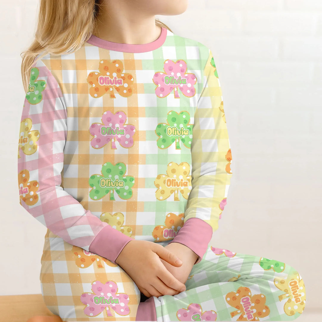 Zweiteiliges Langarm-Pyjama-Set mit Sommerfrüchten