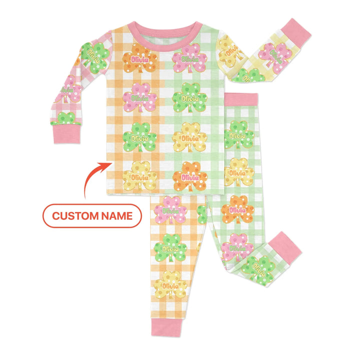 Zweiteiliges Langarm-Pyjama-Set mit Sommerfrüchten