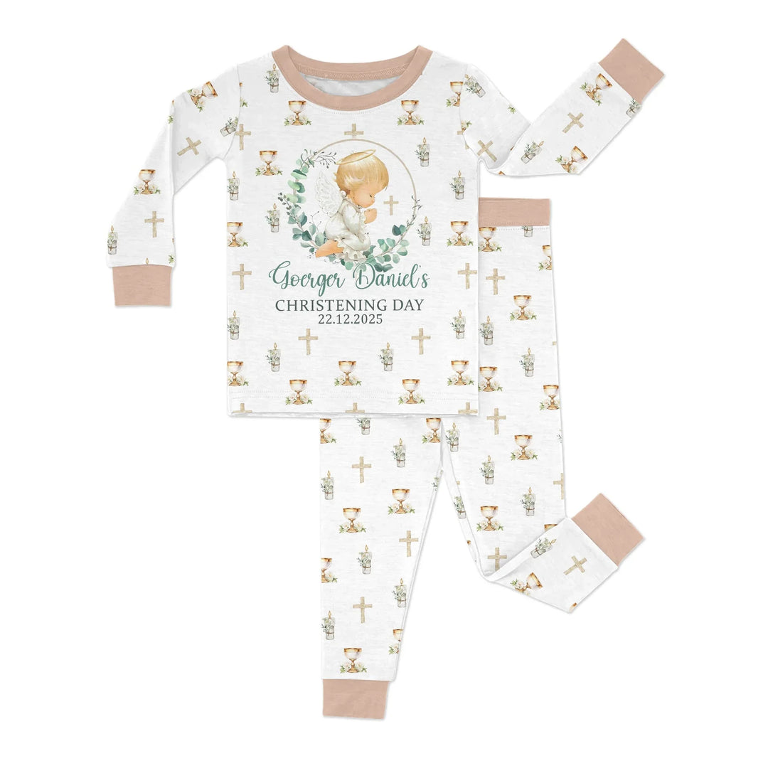 Zweiteiliges Langarm-Pyjama-Set mit Sommerfrüchten