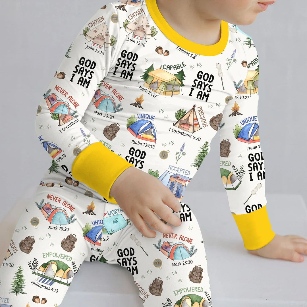 Zweiteiliges Langarm-Pyjama-Set mit Sommerfrüchten