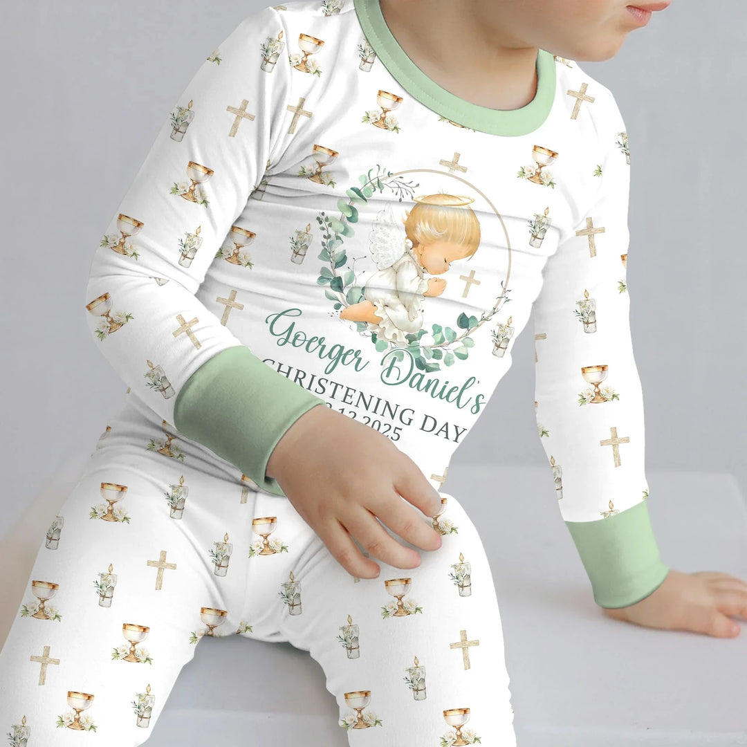 Zweiteiliges Langarm-Pyjama-Set mit Sommerfrüchten