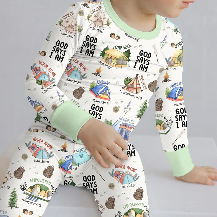 Zweiteiliges Langarm-Pyjama-Set mit Sommerfrüchten