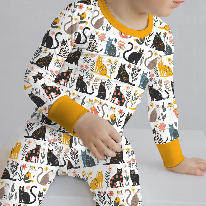 Zweiteiliges Langarm-Pyjama-Set mit Sommerfrüchten