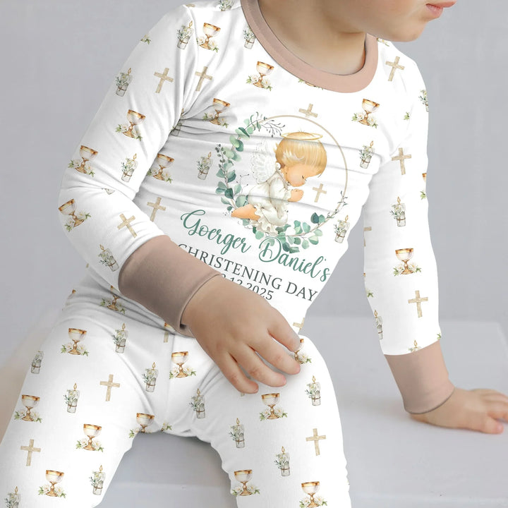 Zweiteiliges Langarm-Pyjama-Set mit Sommerfrüchten